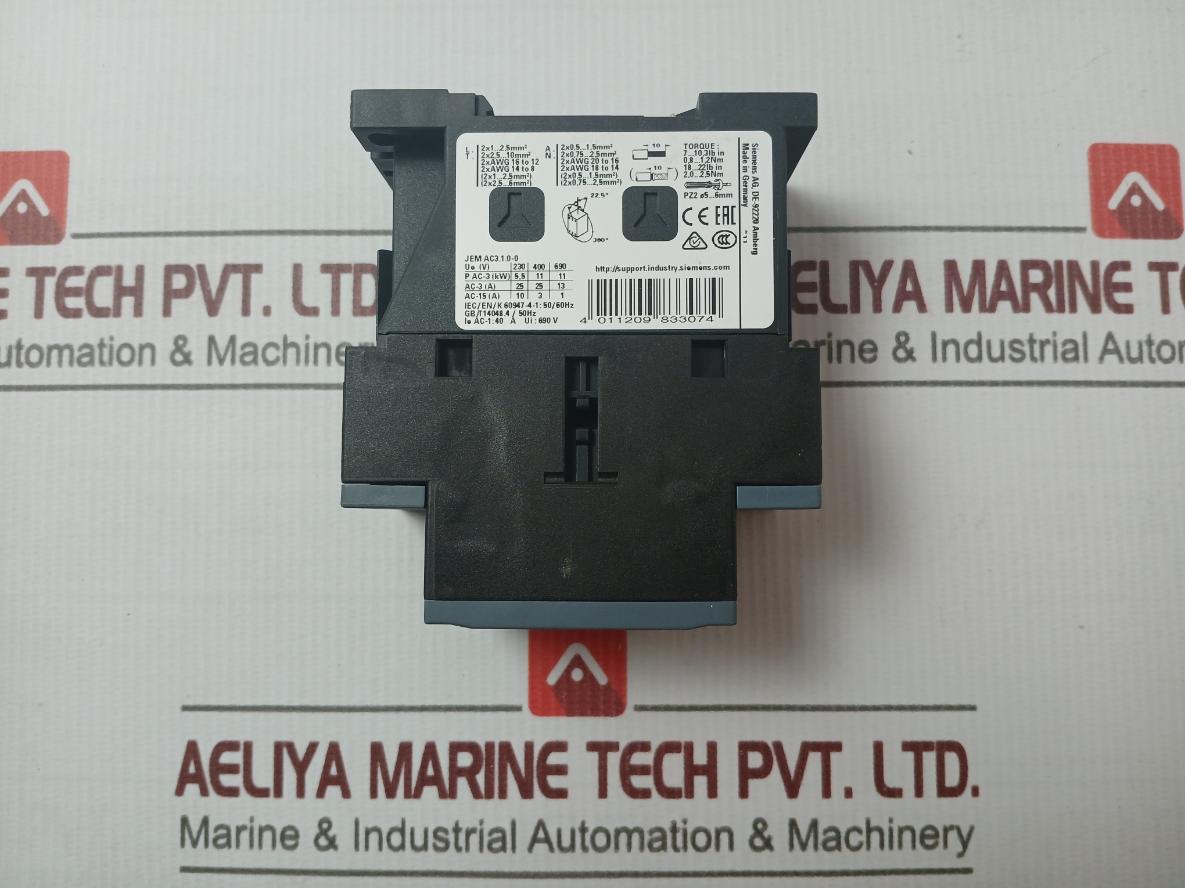 Siemens 3rt2026-1ab00 Sirius 3 Pole Power Contactor 24 Vac - Image 4