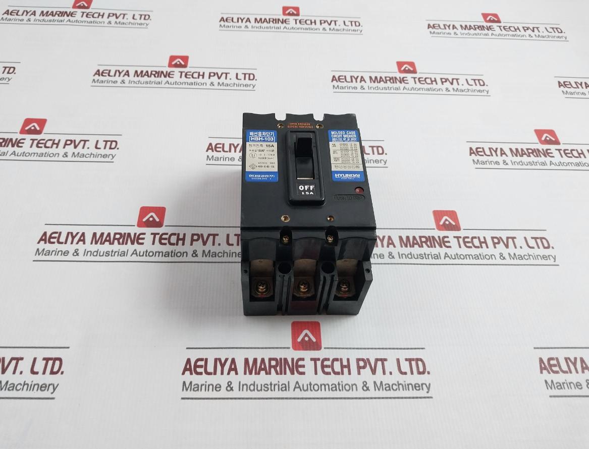 Hyundai Hbh-103 3 Pole Molded Case Circuit Breaker 660v
