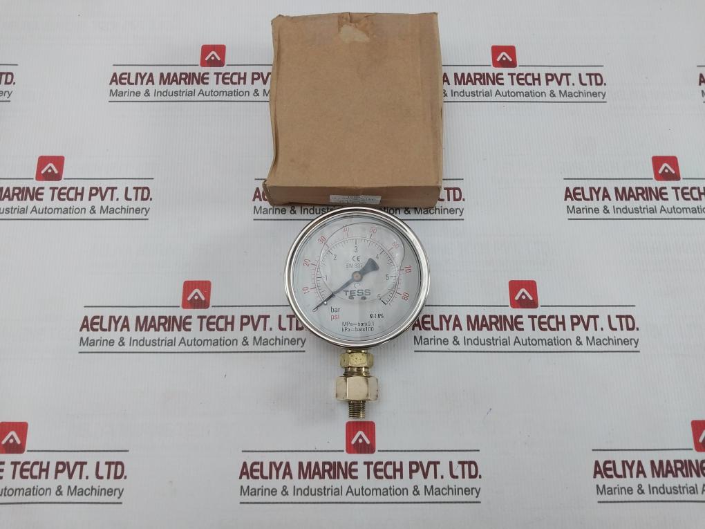 Tess En 837.1 Pressure Gauge 1/2"Bsp, Bm 0-80 Psi 0-6 Bar