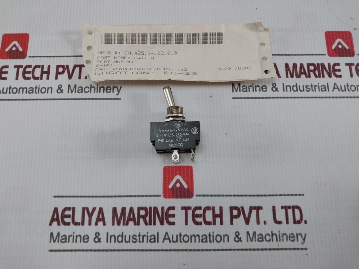 Carling 10 Amps-250 Vac Toggle Switch