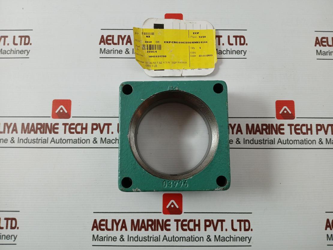 03996-4 Blck, Inlt, Sz 4.3 In Bsp Patina Grn 3 Lb Flange Green
