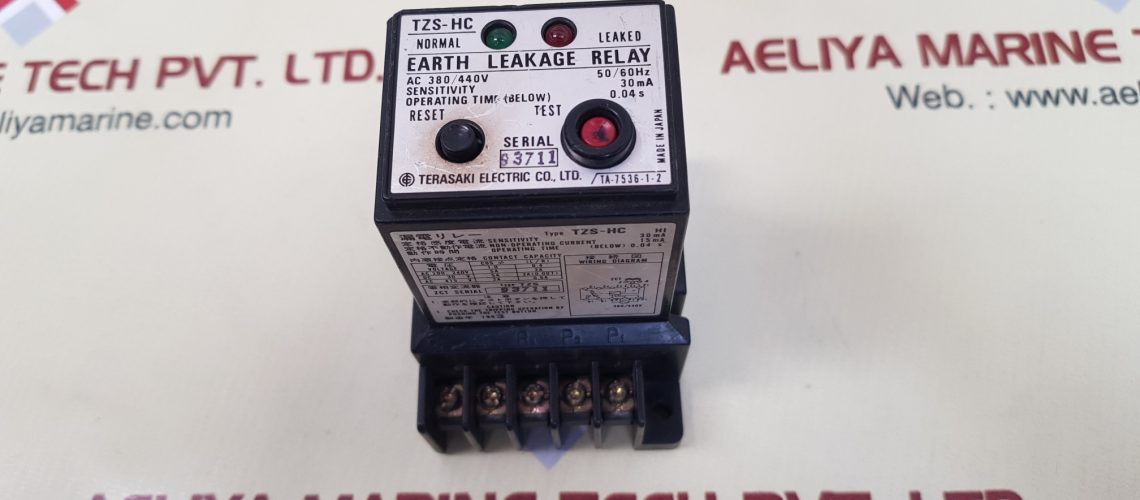 TERASAKI TZS-HC EARTH LEAKAGE RELAY TA-7536-1-2