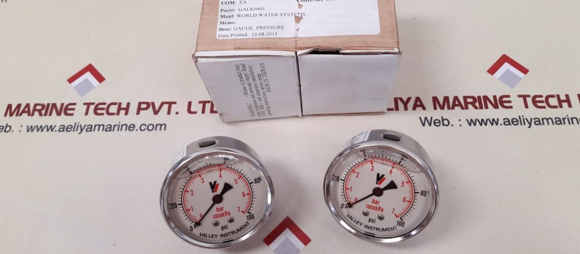 VALLEY INSTRUMENTS GALK0405 PRESSURE GAUGE