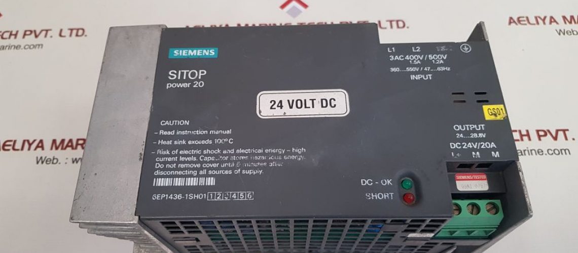 SIEMENS SITOP POWER20 POWER SUPPLY 6EP1436-1SH01