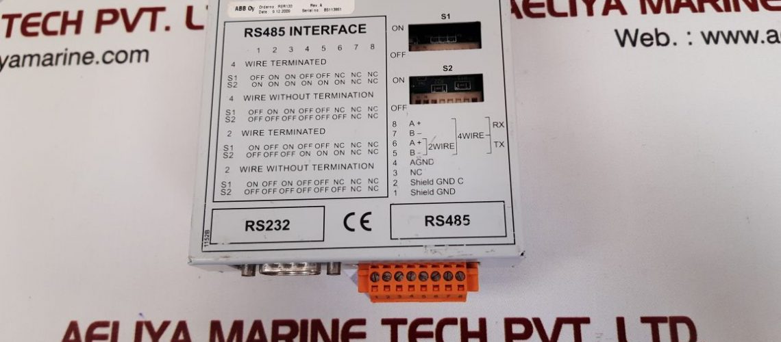 ABB RER 133 INTERFACE CONNECTION MODULE