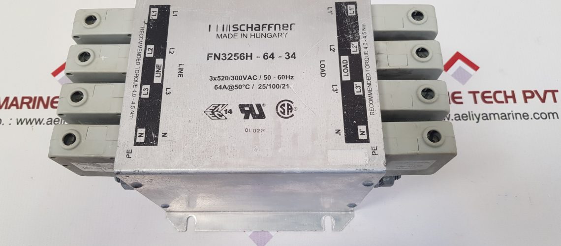 SCHAFFNER FN3256H-64-34 PHASE LINE FILTER