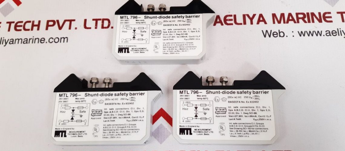 MEASUREMENT TECHNOLOGY MTL 796 SHUNT-DIODE SAFETY BARRIER DWG SCI-88