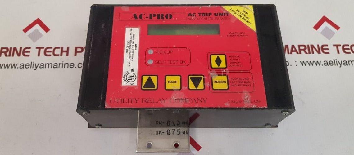 UTILITY RELAY COMPANY AC-PRO AC TRIP UNIT MICRO-CONTROLLER BASED