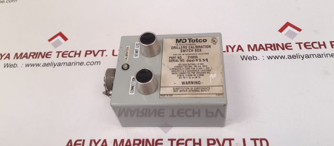 MD TOTCO 219255 DRILLERS CALIBRATION SWITCH BOX