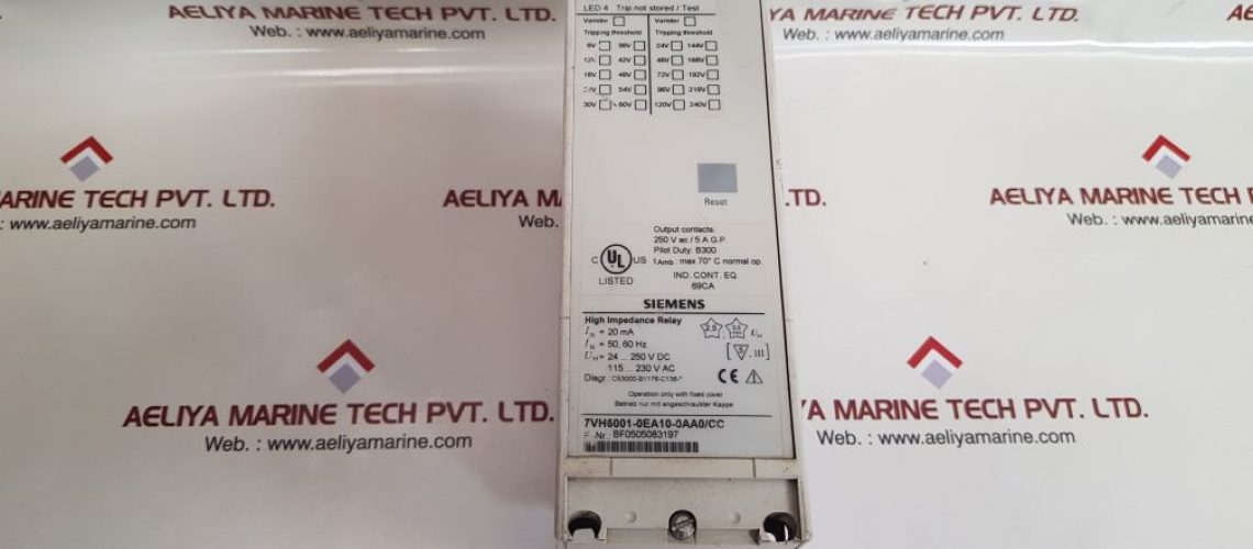 SIEMENS 7VH6001-0EA10-0AA0/CC HIGH IMPEDANCE RELAY