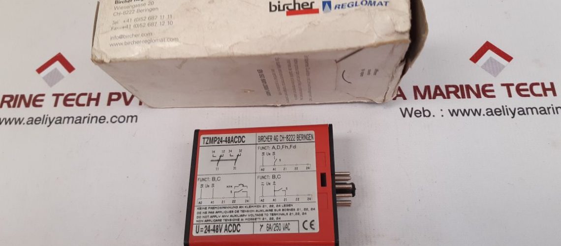 BIRCHER TZMP24-48ACDC TIME RELAY .1 TO 1.0 SEC