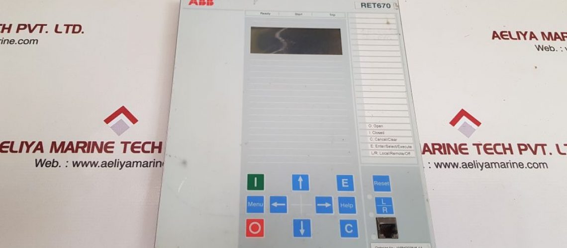 ABB RET670 TRANSMISSION TRANSFORMER PROTECTION DISPLAY 1/2S REV.R.G0