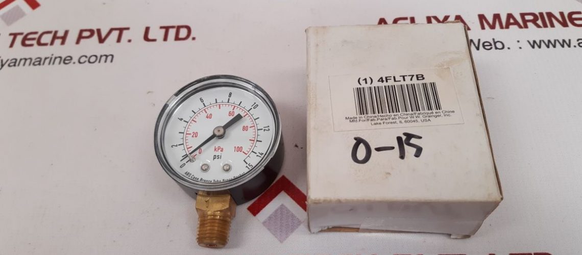 ABS CASE 4FLT7B PLUMBING PRESSURE GAUGE 0-15 PSI