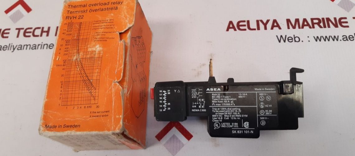 ASEA RVH 22 THERMAL OVERLOAD RELAY 13-18A