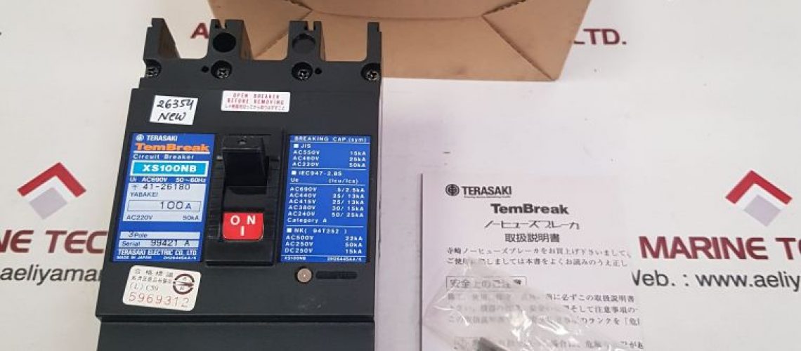 TERASAKI XS100NB 3 POLE CIRCUIT BREAKER 100A