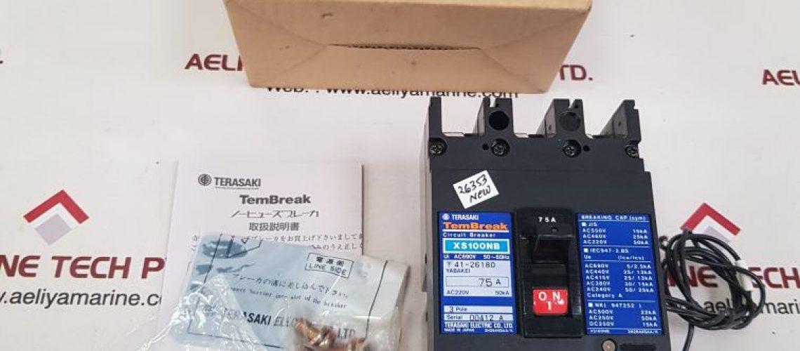 TERASAKI XS100NB 3 POLE CIRCUIT BREAKER 75A