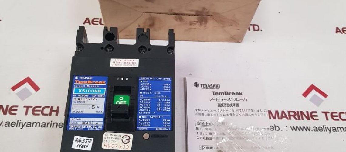 TERASAKI XS100NB 3 POLE CIRCUIT BREAKER 15A