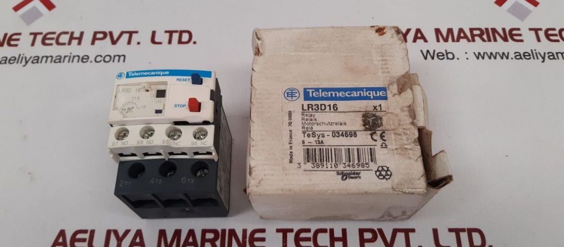 TELEMECANIQUE SCHNEIDER ELECTRIC TESYS-034698 THERMAL OVERLOAD RELAY LR3D16