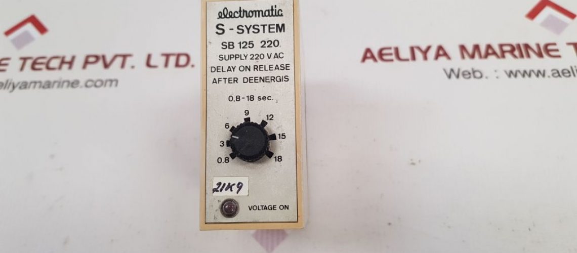 ELECTROMATIC S-SYSTEM SB 125 220 TIME DELAY RELAY 0.8-18 SEC.