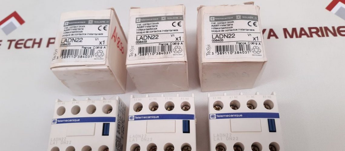 TELEMECANIQUE SCHNEIDER ELECTRIC SQUARE D LADN22 AUXILIARY CONTACT BLOCK A013256