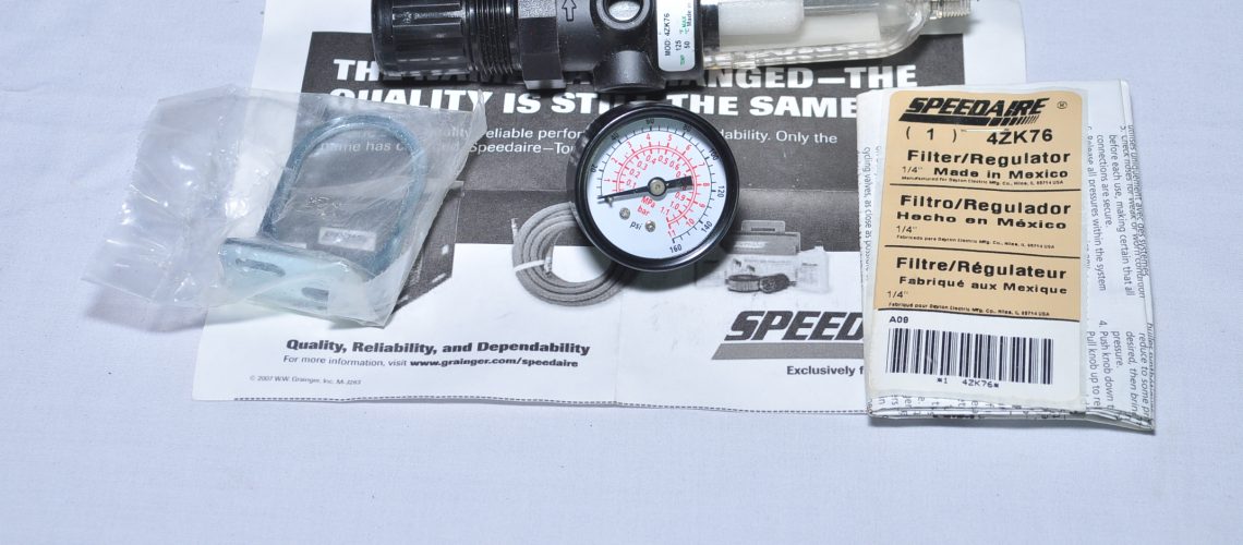 SPEEDAIRE 4ZK76 FILTER REGULATOR WITH PRESSURE GAUGE